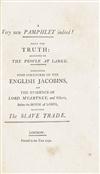(SLAVERY AND ABOLITION.) VINDEX [PAINE, THOMAS.] Old Truths and Established Facts, Being an Answer to a Very New Pamphlet Indeed * A Ve
